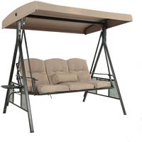 Home Deluxe Hollywoodschaukel DESCANSO Beige I Doppel-Gartenliege, Lounge-Pavillon - 