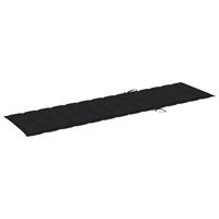 vidaXL Ligbedkussen 200x50x3 cm stof zwart