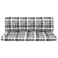 VIDAXL Palettensofa-auflagen 2 Stk. Grau Karomuster