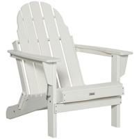 Outsunny Adirondack tuinstoel, opvouwbaar, weerbestendig, comfortabel, perfect voor balkon of tuin, 75 x 85 x 93 cm, wit | Aosom.nl