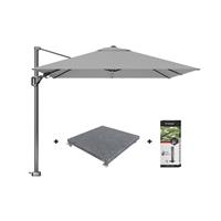 Platinum Voyager Zweefparasol T2 2,7x2,7 M. ight Grey + Voet + Hoes