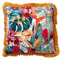 Dutch Decor Tropicana ierkussen Met Bloemenpatroon 45x45 Cm Golden Glow - Geel