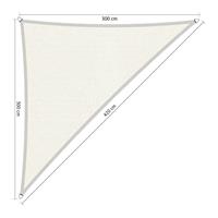 Shadow Comfort Compleet Pakket:  90 Graden Driehoek 3x3x4,2m Arctic White Met Rvs Bevestigingsset En Buitendoekreiniger