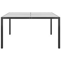 vidaXL Tuintafel 130x130x72 cm staal en glas antracietkleurig