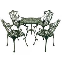 Express Bistroset 5-delig met aluminium frame groen