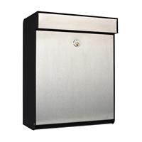 Allux Grundform Zwart / RVS brievenbus