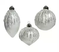 Decoris kerstbak glas paillet zilver ass3