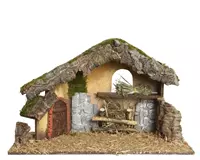 Kerststal naturel l50b23h31 cm naturel Decoris - Decoris