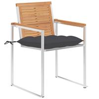 vidaxl Tuinstoelen 6 st met kussens massief teakhout