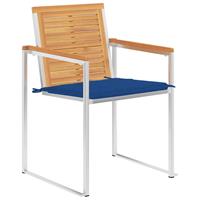 vidaxl Tuinstoelen 6 st met kussens massief teakhout