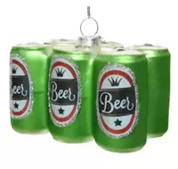 Decoris Kerstbal glas bierblik l6b9h8cm groen