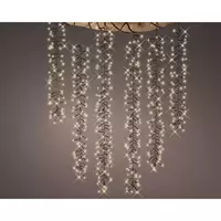 Lumineo Kerstverlichting Led Cascade Waterval zwart l200cm 480 l - Warm wit