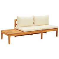 vidaXL Gartenbank mit Tisch & CremeweiÃŸen Kissen Massivholz Akazie 