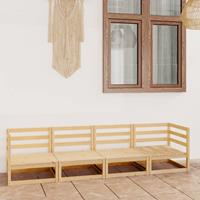 vidaXL 4-Sitzer-Gartensofa Kiefer Massivholz braun