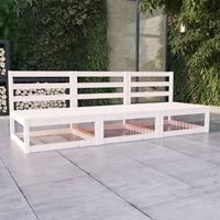 vidaXL 3-Sitzer-Gartensofa WeiÃŸ Kiefer Massivholz weiÃŸ