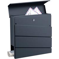 [EN.CASA] Briefkasten Achtrup 37x37x11cm Stahl Anthrazit