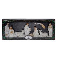 Bellatio 8x Luxe witte kerststallen beelden/kerstbeelden in doos van cm -