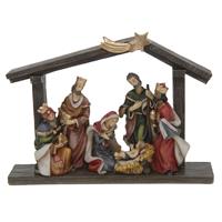 Complete kerststal met vallende ster en inclusief kerstbeelden 20 cm -