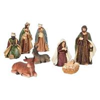 8x Kerststal Kerstfiguren Polystone - Kerststallen