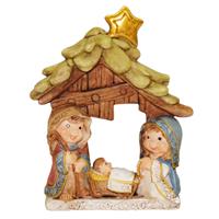 Bellatio Kinderkamer/kinder kerststalletje 9 x 12 cm -