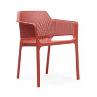 Nardi Stoel Net met armleuning; 60.5x58.5x80 cm (BxDxH); zitting marsala, frame marsala; 4 stuk / verpakking