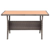 Vidaxl Tuintafel 120x70x66 Cm Poly Rattan Grijs