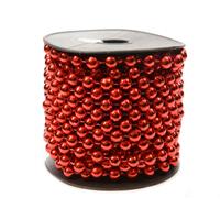 Decoris 3x stuks kralenslinger kerstboom slingers/guirlandes rood 10 meter x 0,8 cm -