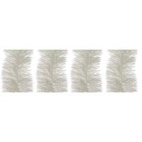 Bellatio 4x Winter witte kerstslinger 10 cm breed x 270 cm versiering -