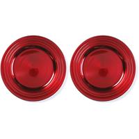 Christmas goods 8x Diner/kerstdiner borden/onderborden rood 33 cm rond -