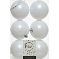 Decoris 42x Winter witte kerstballen 8 cm kunststof mat -