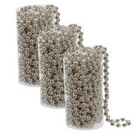 Bellatio 4x stuks kerstboom kralenslingers champagne 8 meter kerstslingers -