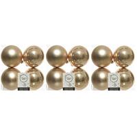 12x Donker parel/champagne kerstballen 10 cm kunststof mat/glans -