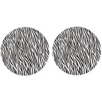 Bellatio 4x Ronde kerstdiner/diner onderborden zebraprint 33 cm -