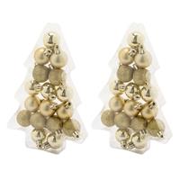 Cosy & Trendy 34x stuks kleine kunststof kerstballen goud 3 cm mat/glans/glitter -