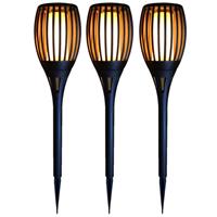 Set van 4x stuks solar tuinlampen/fakkels met vlameffect op zonne-energie 58 cm -