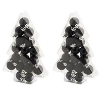 Cosy & Trendy 34x stuks kleine kunststof kerstballen zwart 3 cm mat/glans/glitter -