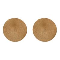 Bellatio 6x stuks ronde placemats goud cm van kunststof -