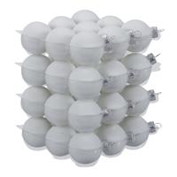 Bellatio 36x Witte glazen kerstballen 4 cm mat -