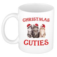 Bellatio Christmas cuties kerstcadeau kerstmok met kittens 300 ml -