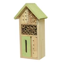 Lichtgroen insectenhotel huisje 26 cm -