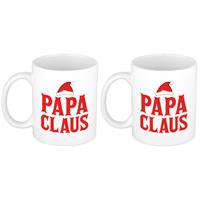 Bellatio Set van 2x stuks papa Claus koffiemokken / theebekers kerstcadeau vader 300 ml -