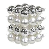 Bellatio 36x Zilveren glazen kerstballen 4 cm mat/glans -