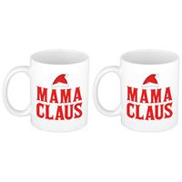 Bellatio Set van 2x stuks mama Claus koffiemokken / theebekers kerst cadeau mama 300 ml -