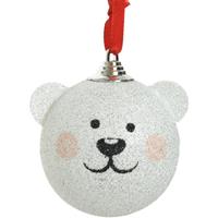 Bellatio Kerstboomversiering 6x ijsberen kerstballen 8 cm kunststof -