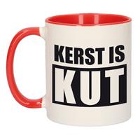 Bellatio Kerst is kut koffiemok / theebeker rood Kerstmis kerstcadeau 300 ml -