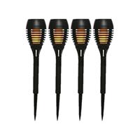 Lumineo 16x stuks Solar licht tuinfakkels/tuinlampen met vlam effect op zonne-energie 27 cm -