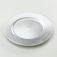 Bellatio 6x Diner/kerstdiner borden/onderborden zilver 33 cm rond -