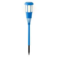 Lumineo Solar tuinfakkel/tuinlamp blauw op zonne-energie 61 cm -