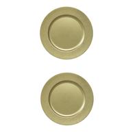 Bellatio 12x stuks diner borden/onderborden goud met glitters 33 cm -