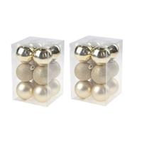 Cosy & Trendy 24x Gouden kerstballen 6 cm kunststof mat/glans -